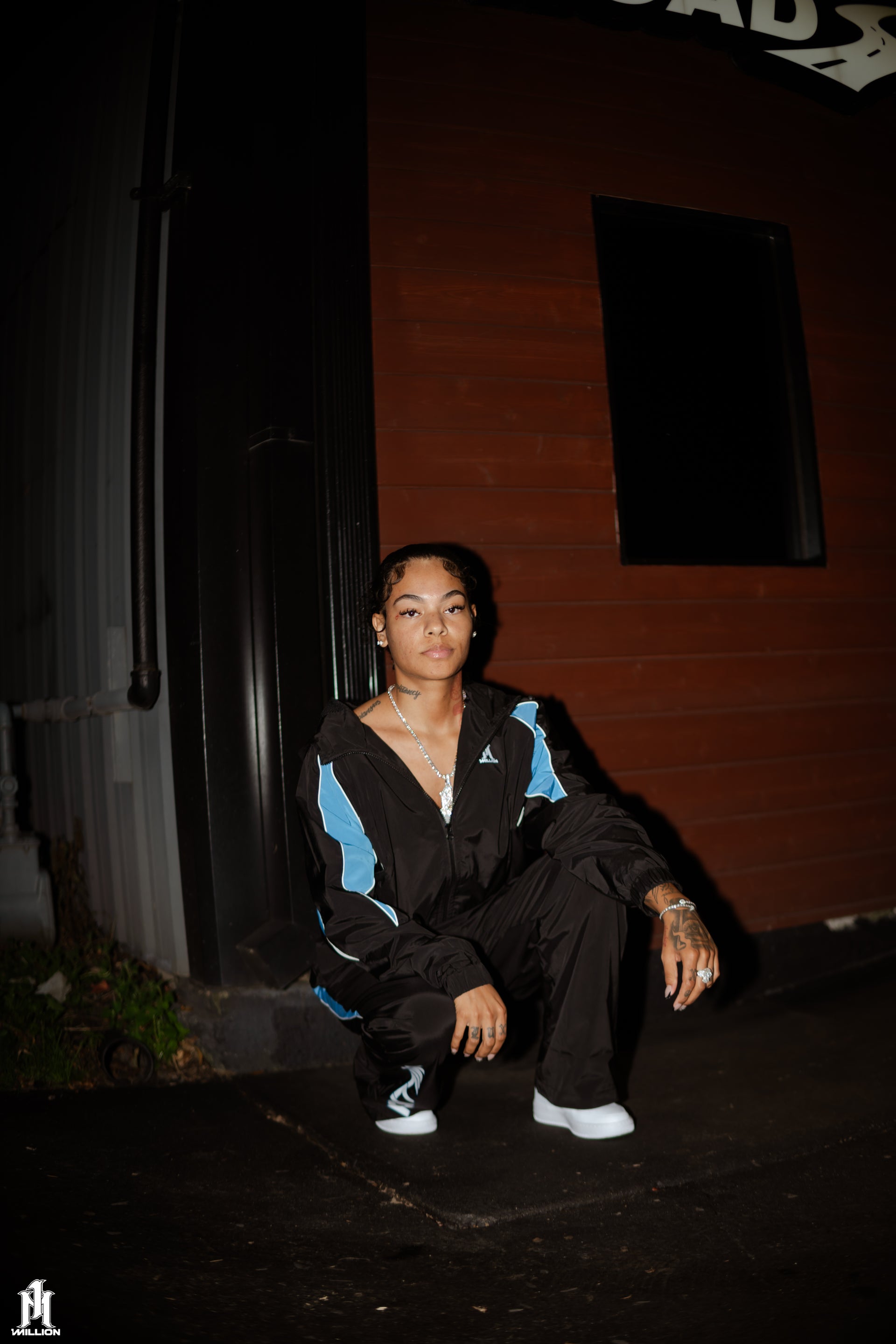 Black & Sky Blue Track suit